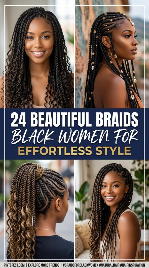 24 Beautiful braids black women for Effortless Style