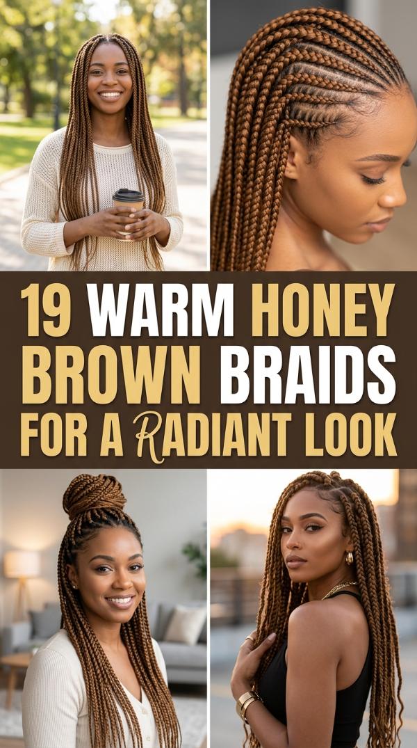 19 Warm honey brown braids for a Radiant Look