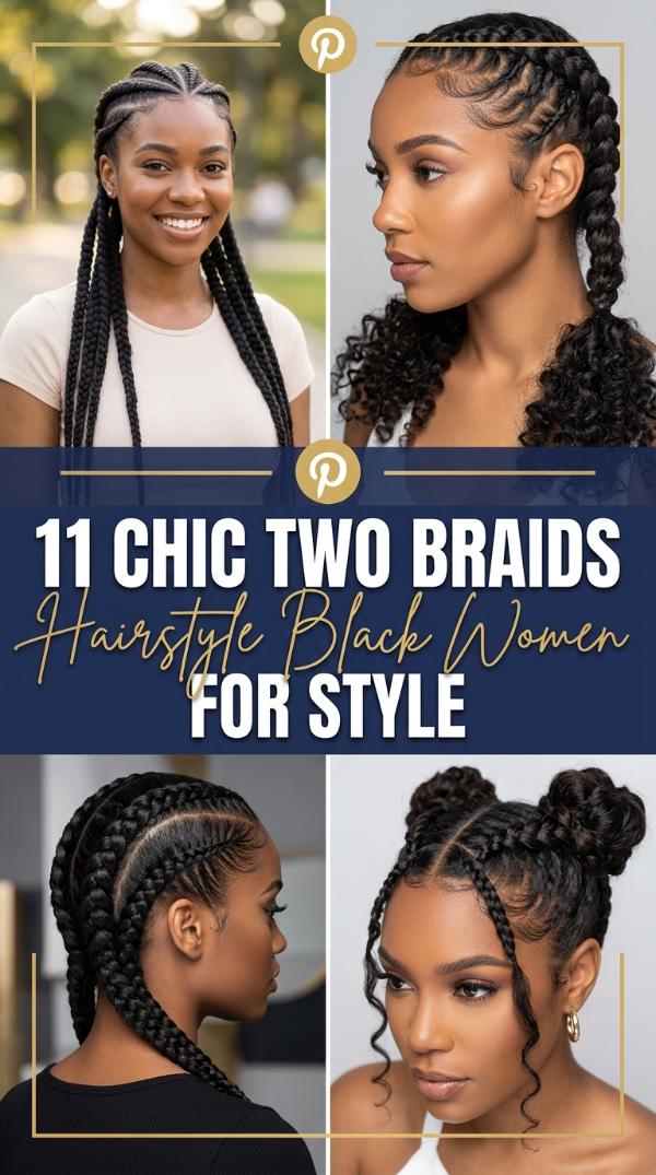 11 Chic two braids hairstyle black women for Style