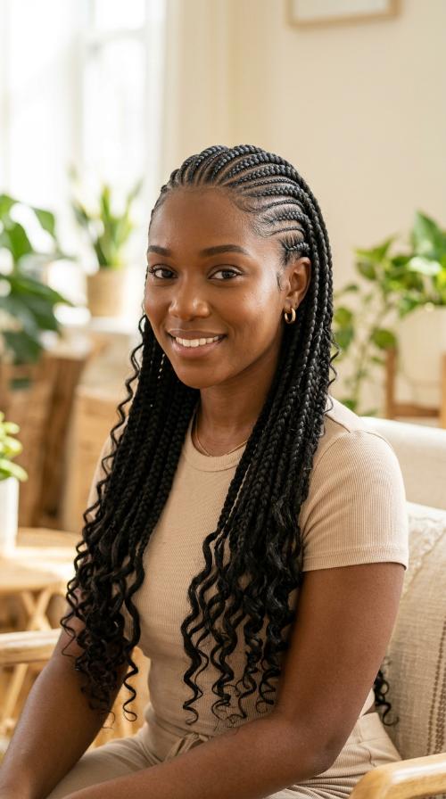 Feed-In Goddess Braids