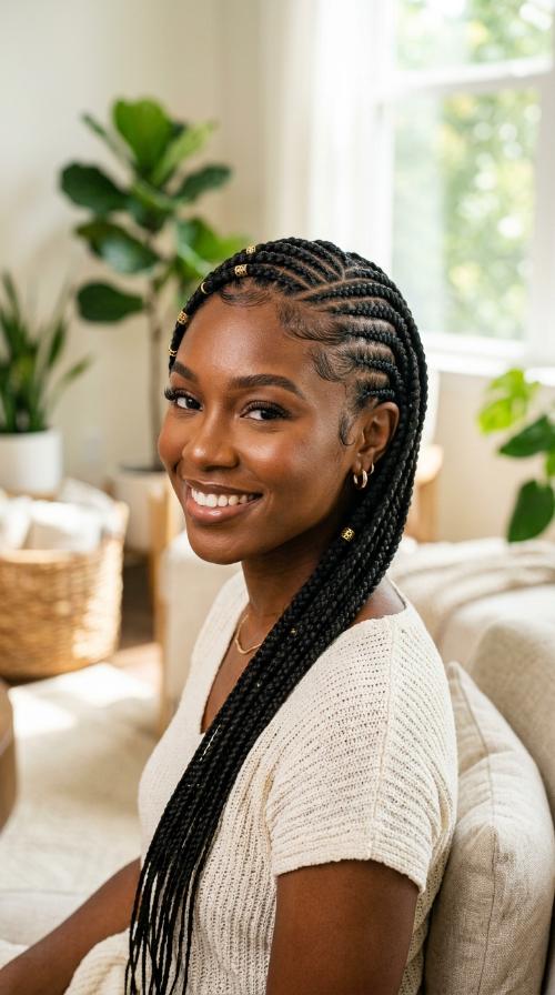 Feed-in Lemonade Braids with Intricate Edges