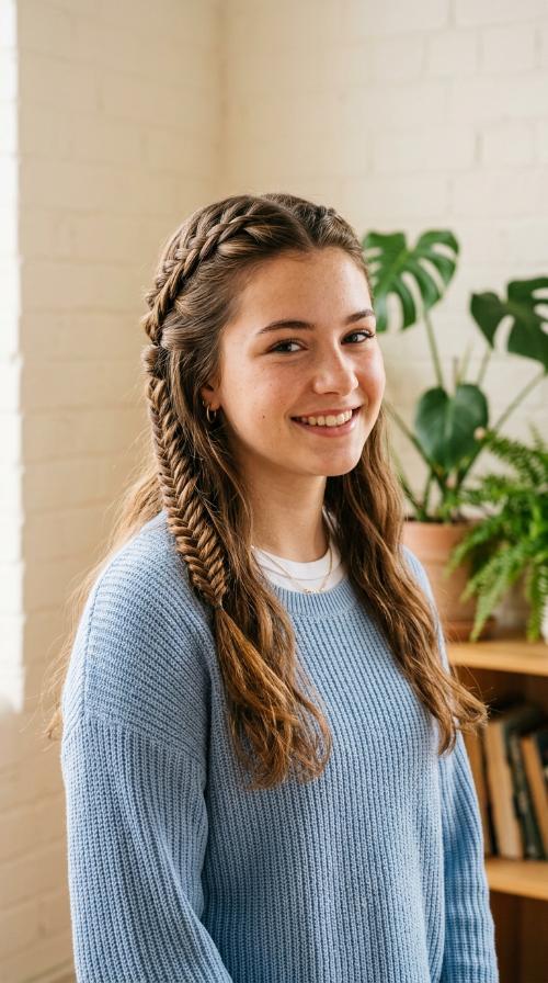 Fishtail Half-Up Braid