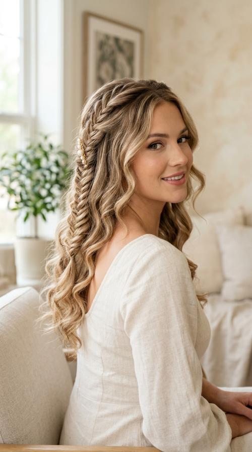Fishtail Half-Up Pull-Through