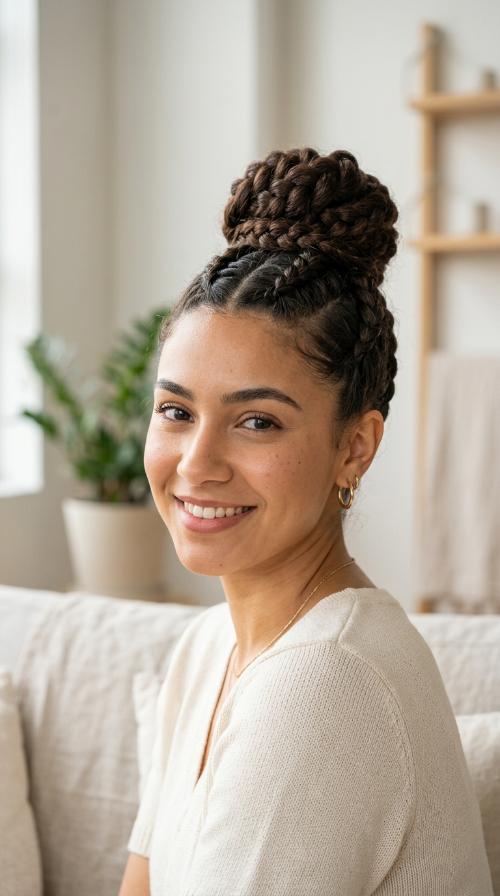 Four-Braid High Bun