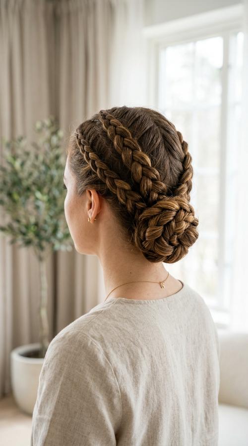 Four-Braid Low Chignon