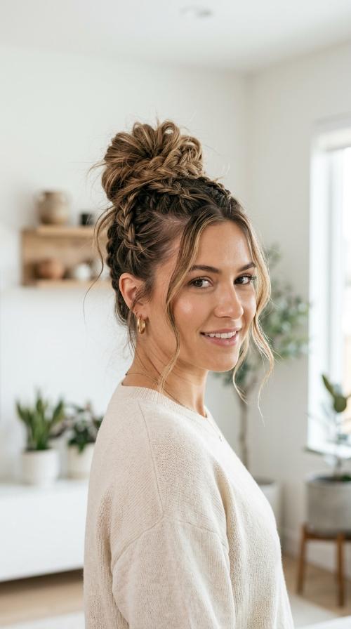 Four-Braid Messy Top Knot