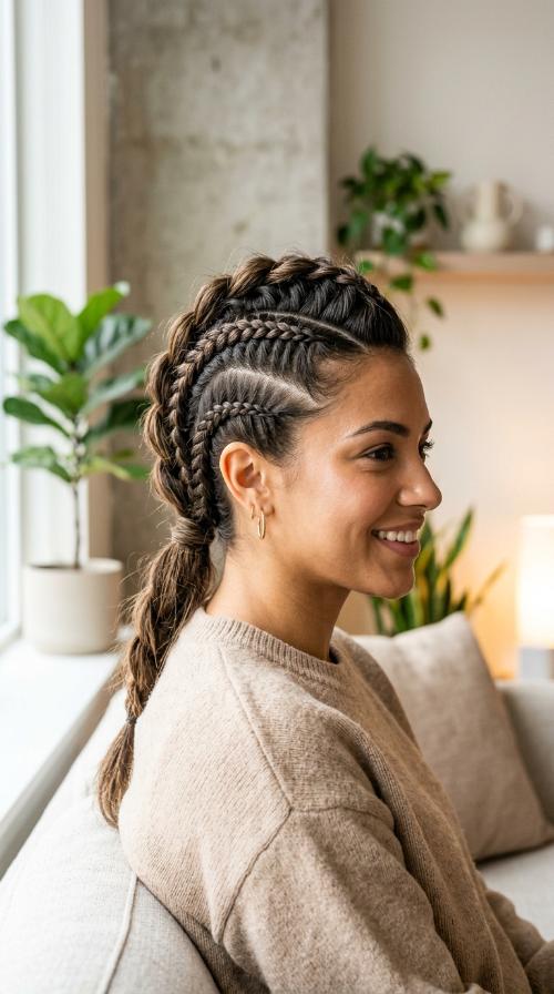 Four-Braid Mohawk Braid