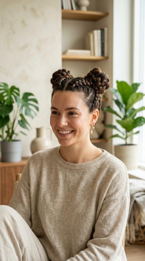 Four-Braid Space Bun Duo