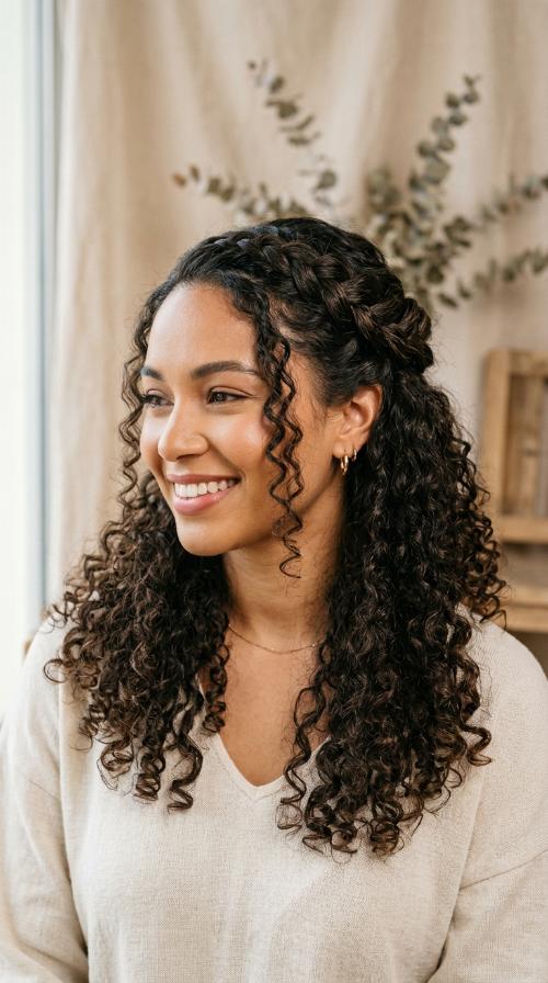 Four-Strand Braid Knot with Tight Curls