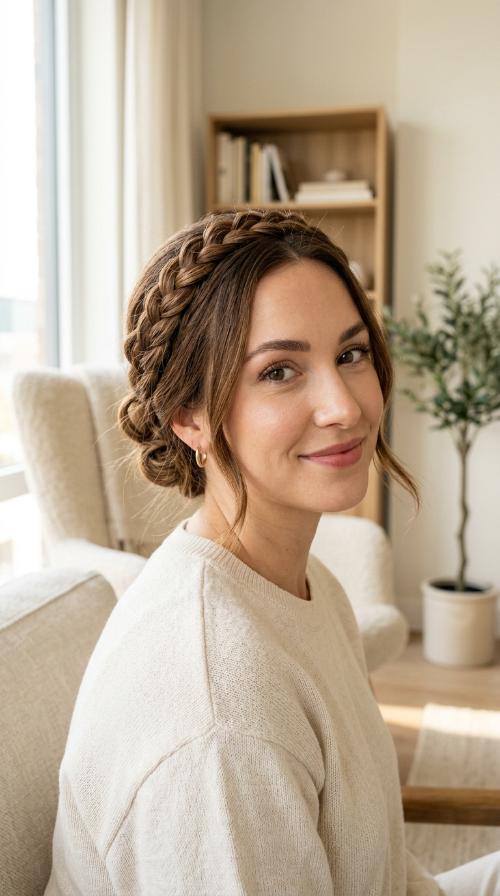 French Braided Headband Style