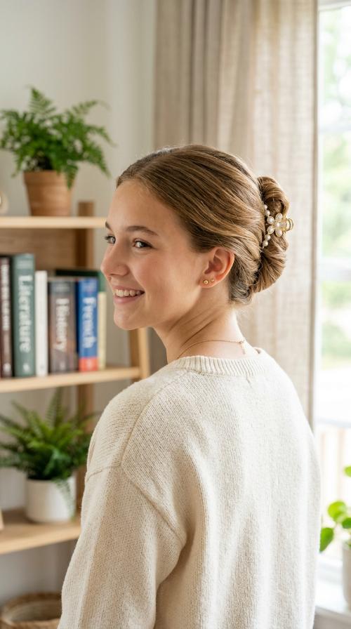 French Twist with a Small Clip