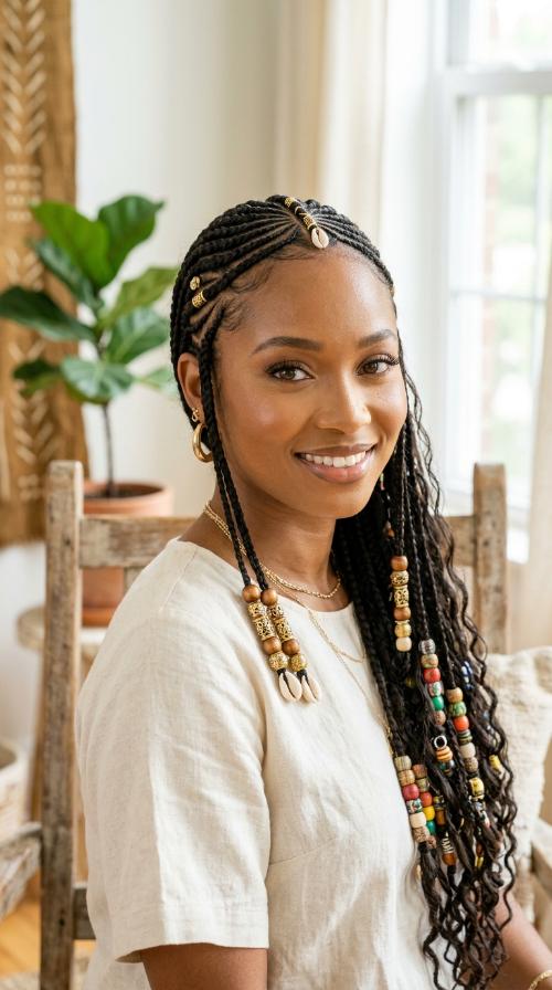Fulani Braids with Beads