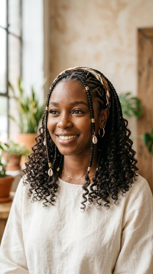 Fulani Braids with Loose Back