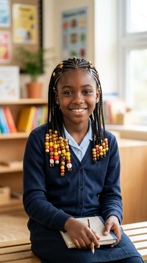 Fulani Braids with Side-Swept Beads