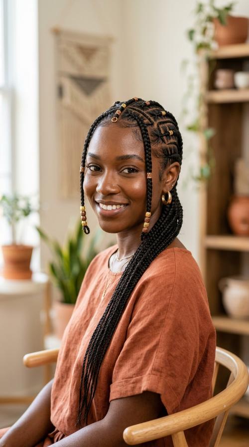 Fulani Inspired Stitch Braids
