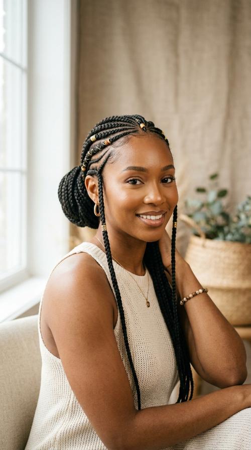 Fulani-Inspired Stitch Braids