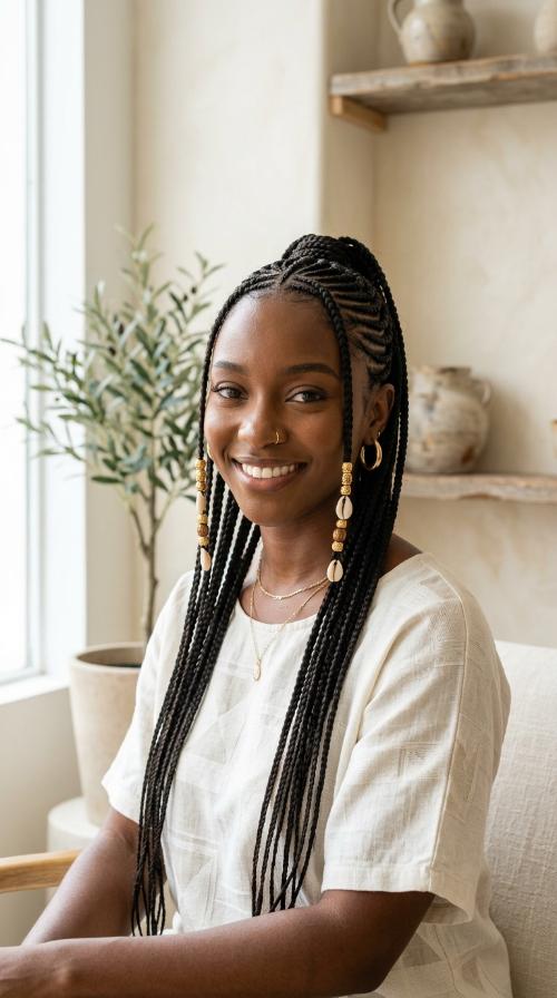 Fulani Inspired Stitch Braids