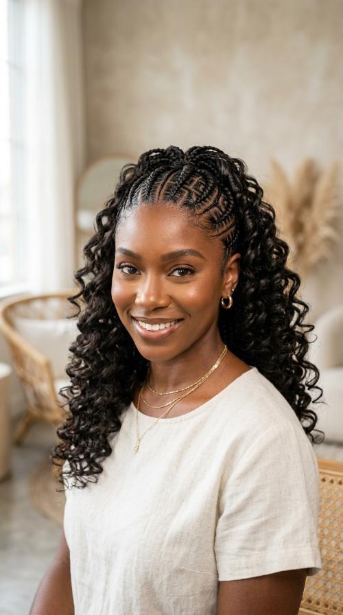 Geometric Patterned Braids with Silky Large Curls