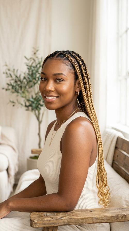 Golden Blonde Ombre Braids