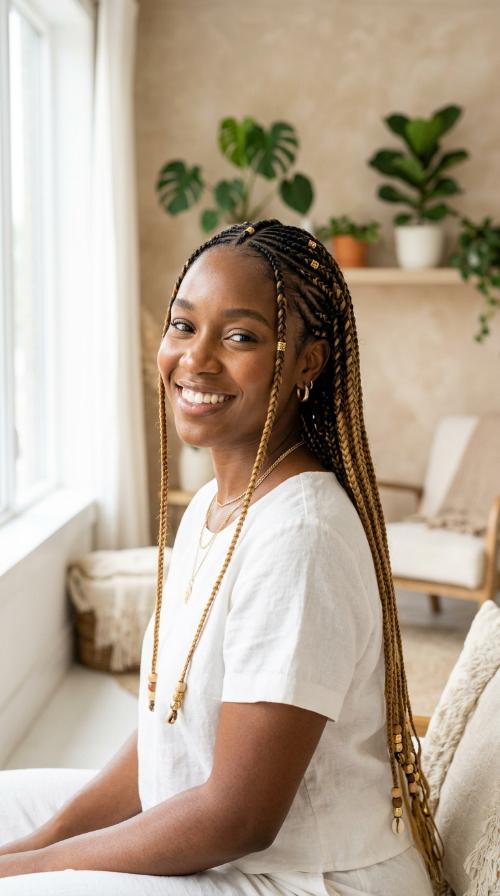 Golden Ombre Fulani Lemonade Braids