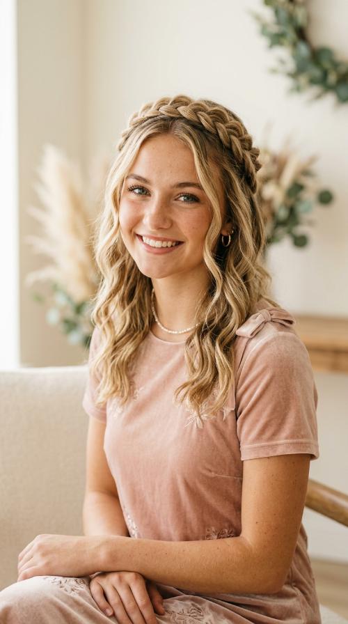 Half-Up Braided Crown