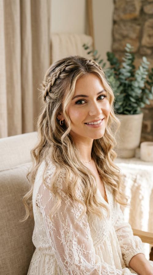 Half-Up Braided Crown