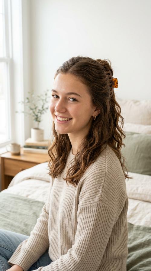 Half-Up Claw Clip Style