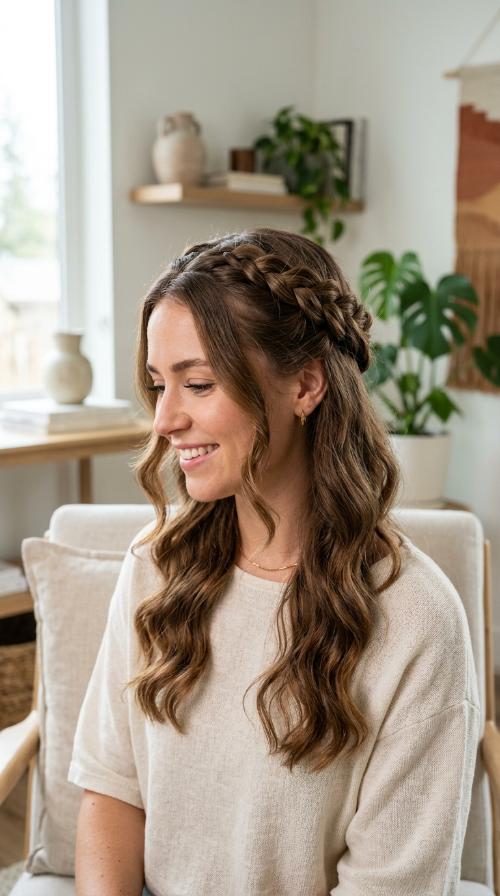 Half-Up Four-Strand Crown