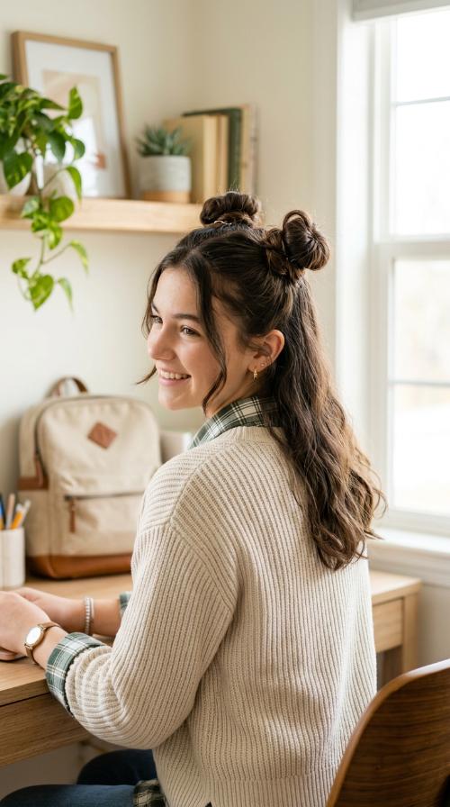 Half-Up Space Buns
