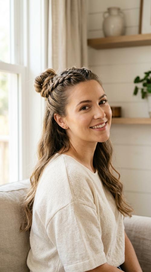 Half-Up Top Knot Braid