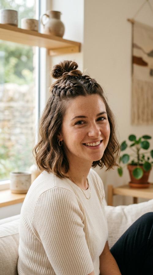 Half-Up Top Knot Braid
