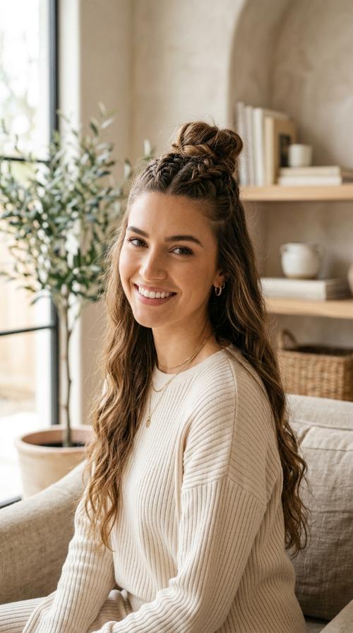 Half-Up Top Knot Braid