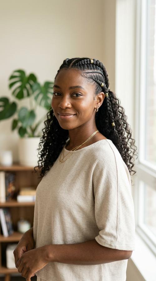 Half-Up Two Braids with Loose Back