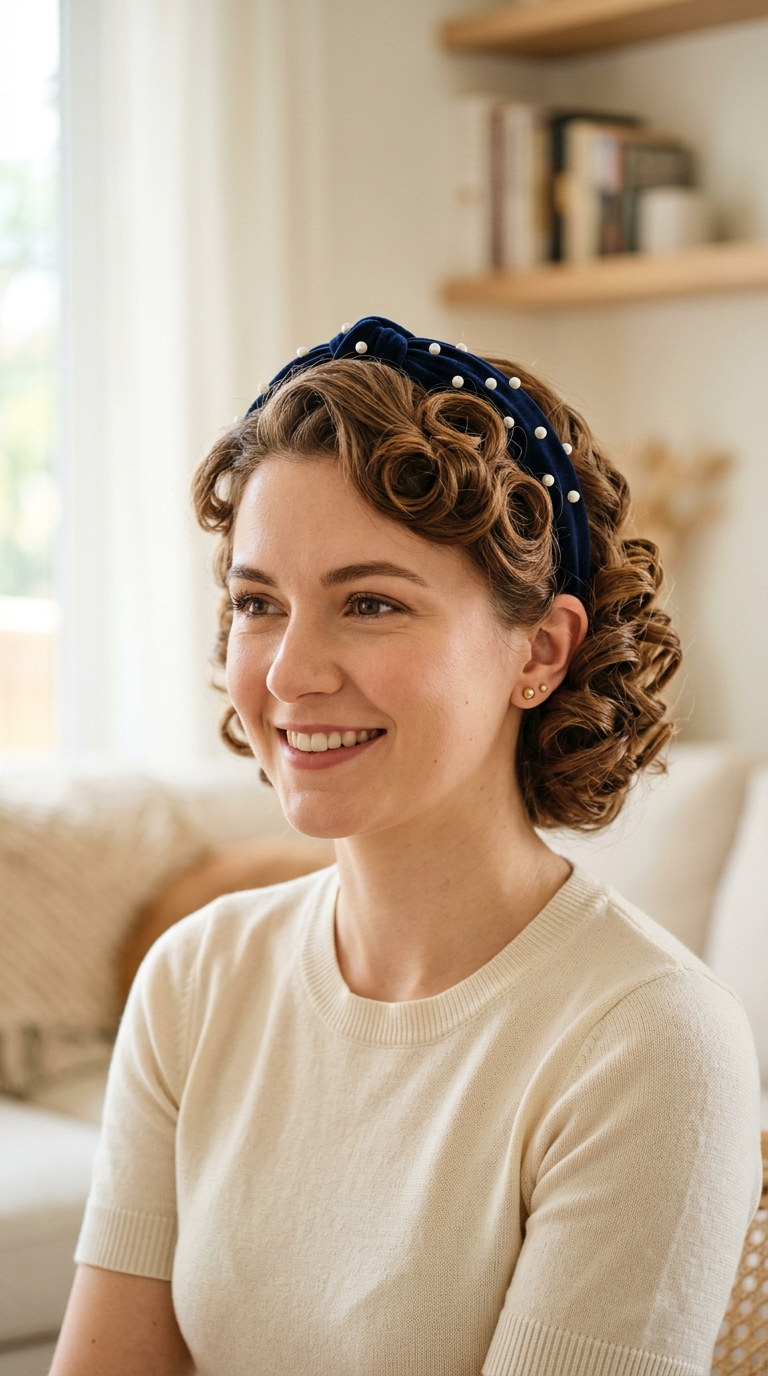 Headband-Pinned Curls