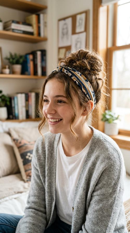 Headband-Wrapped Bun