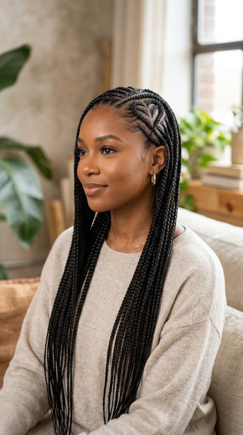 Heart-Shaped Accent Stitch Braids