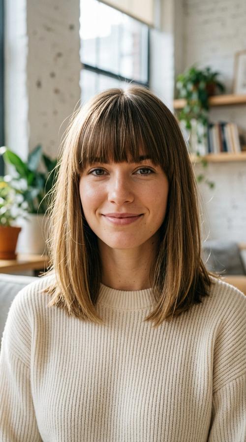 Heavy Fringe with Straight Locks