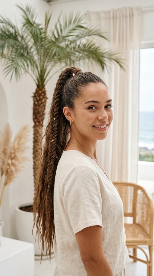 High Braided Ponytail