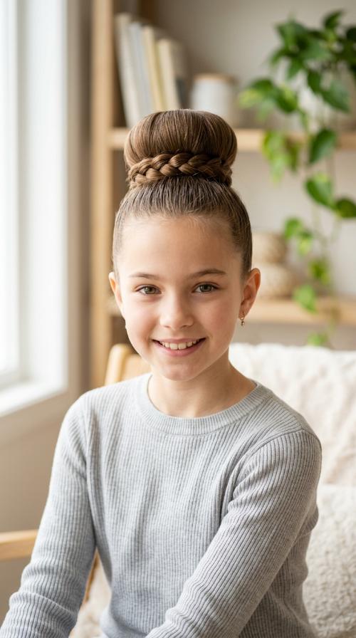 High Bun with Braided Base