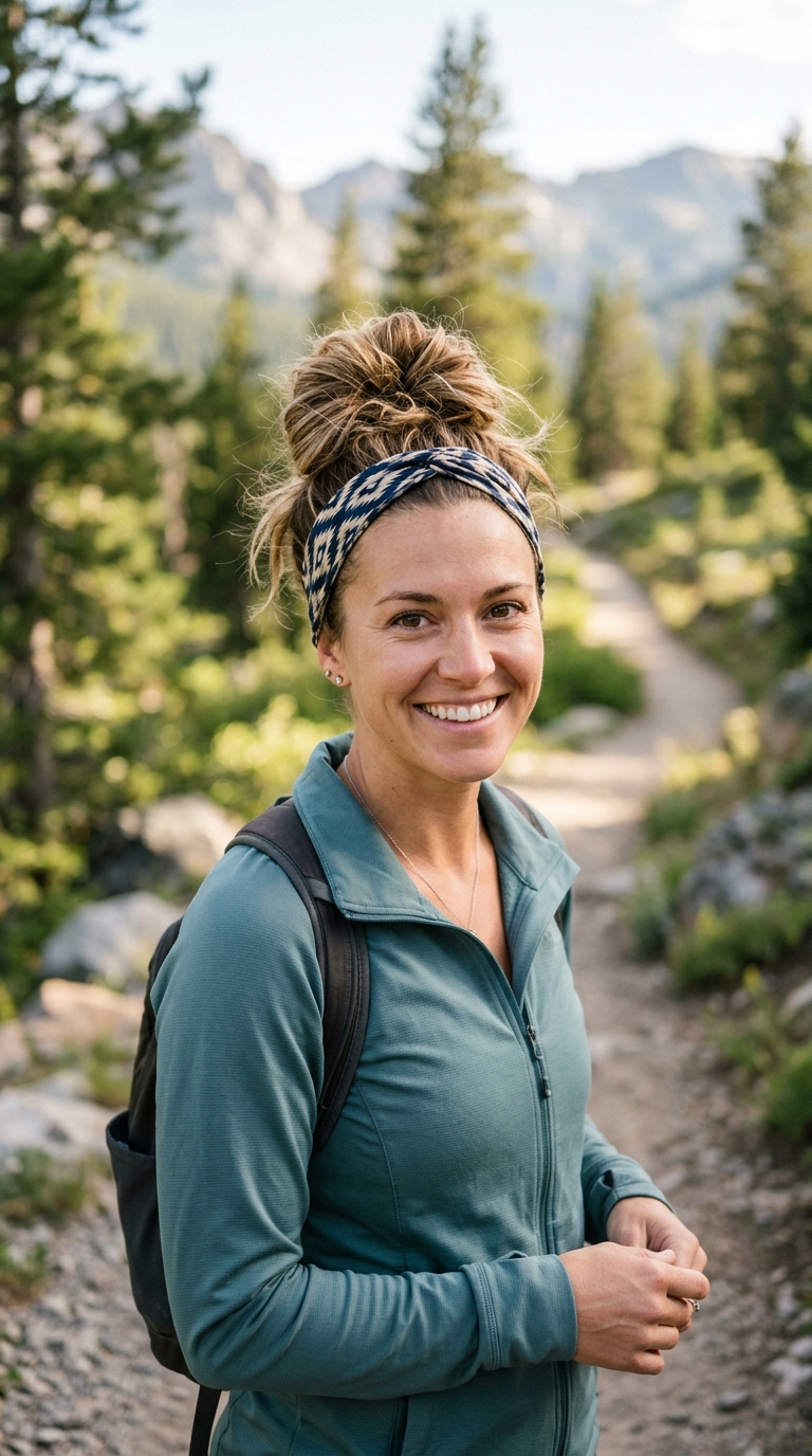 High Messy Bun with a Headband