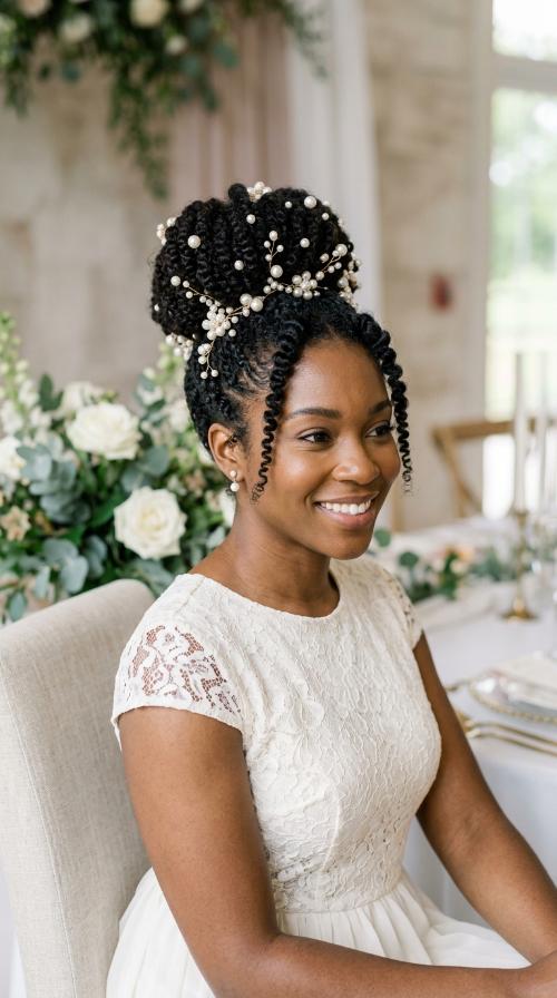 High Pineapple with Pearl Embellishments
