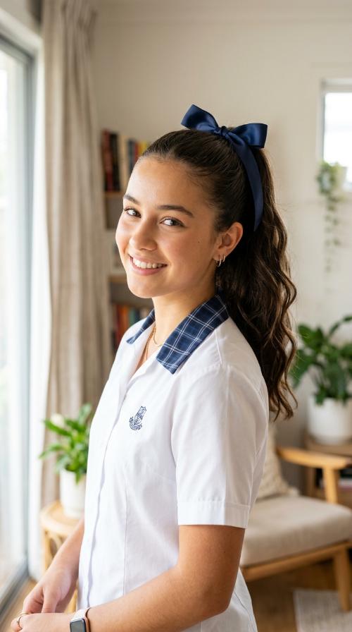 High Ponytail with Satin Bow