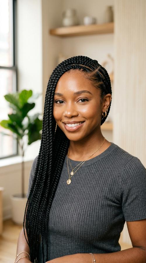 High-Shine Jet Black Braids