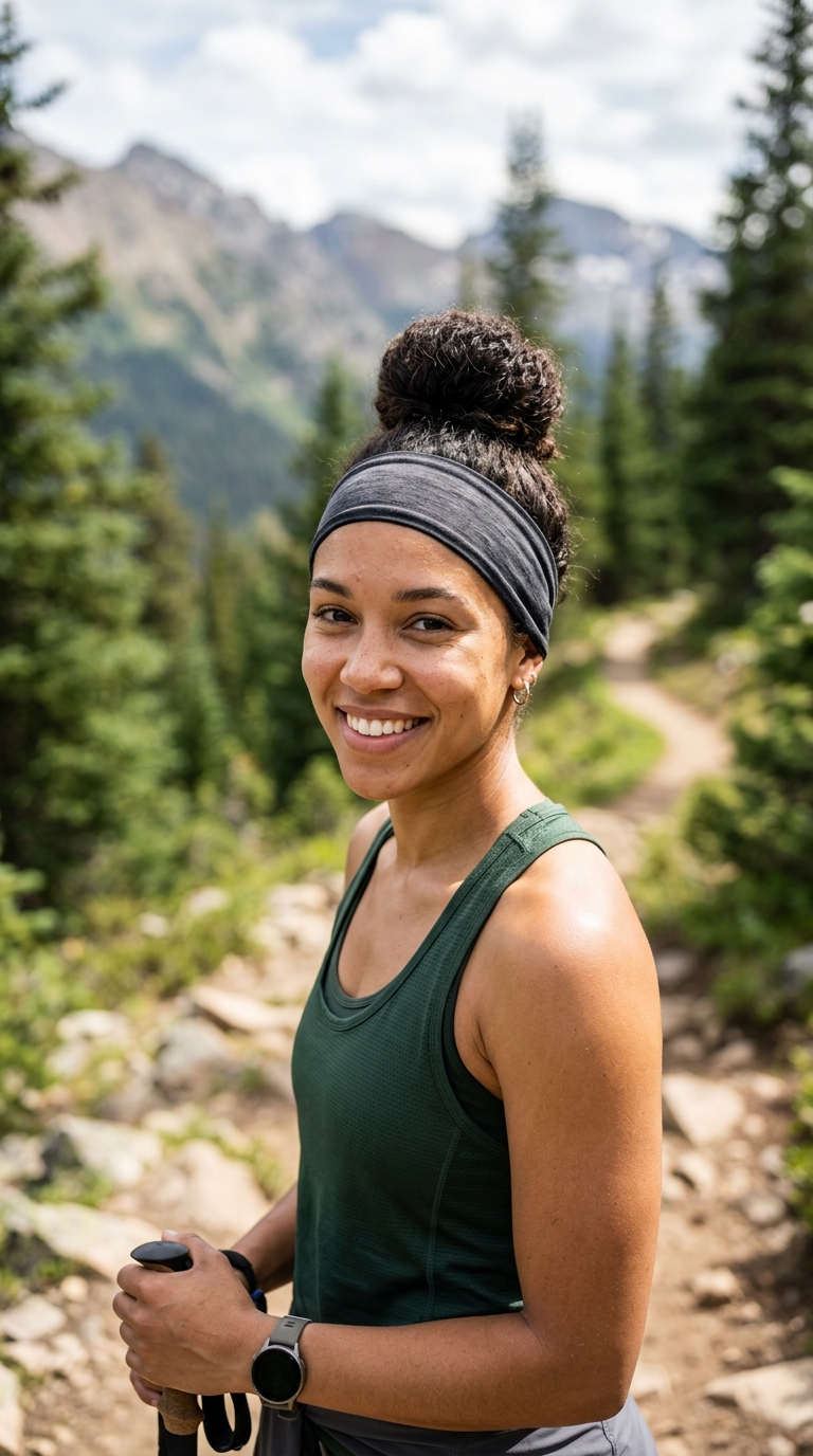 High Top Knot with Athletic Headband