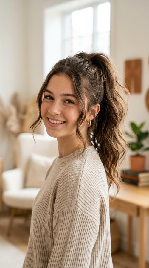 High Volume Messy Ponytail