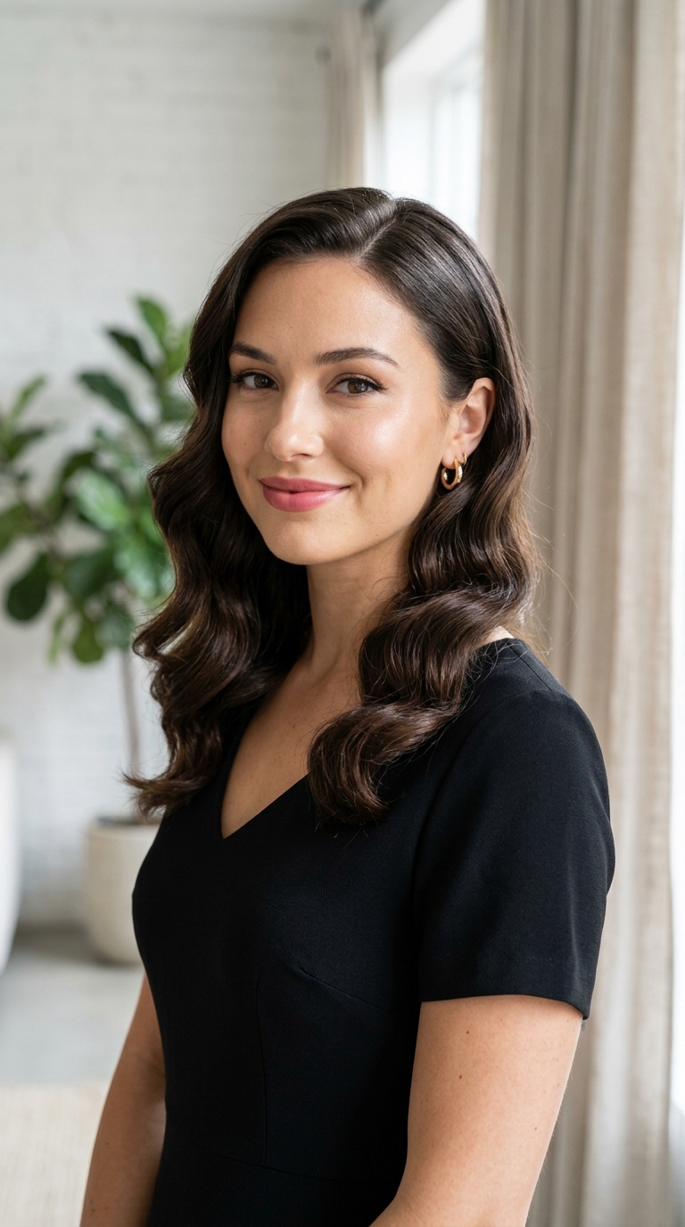 Hollywood Waves on Shoulder-Length Hair
