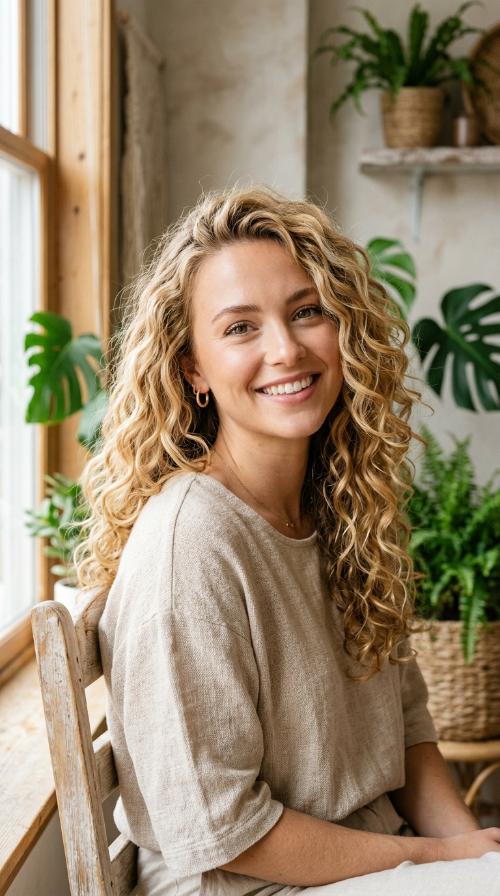 Honey Blonde Sunkissed Curls