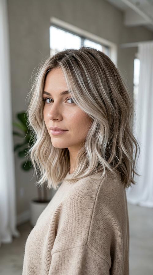 Icy Blonde Highlights for Fine Hair