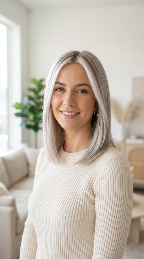 Icy Platinum Straight Lob