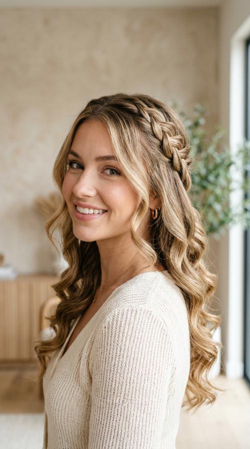Infinity Braid Accent with Glamour Curls